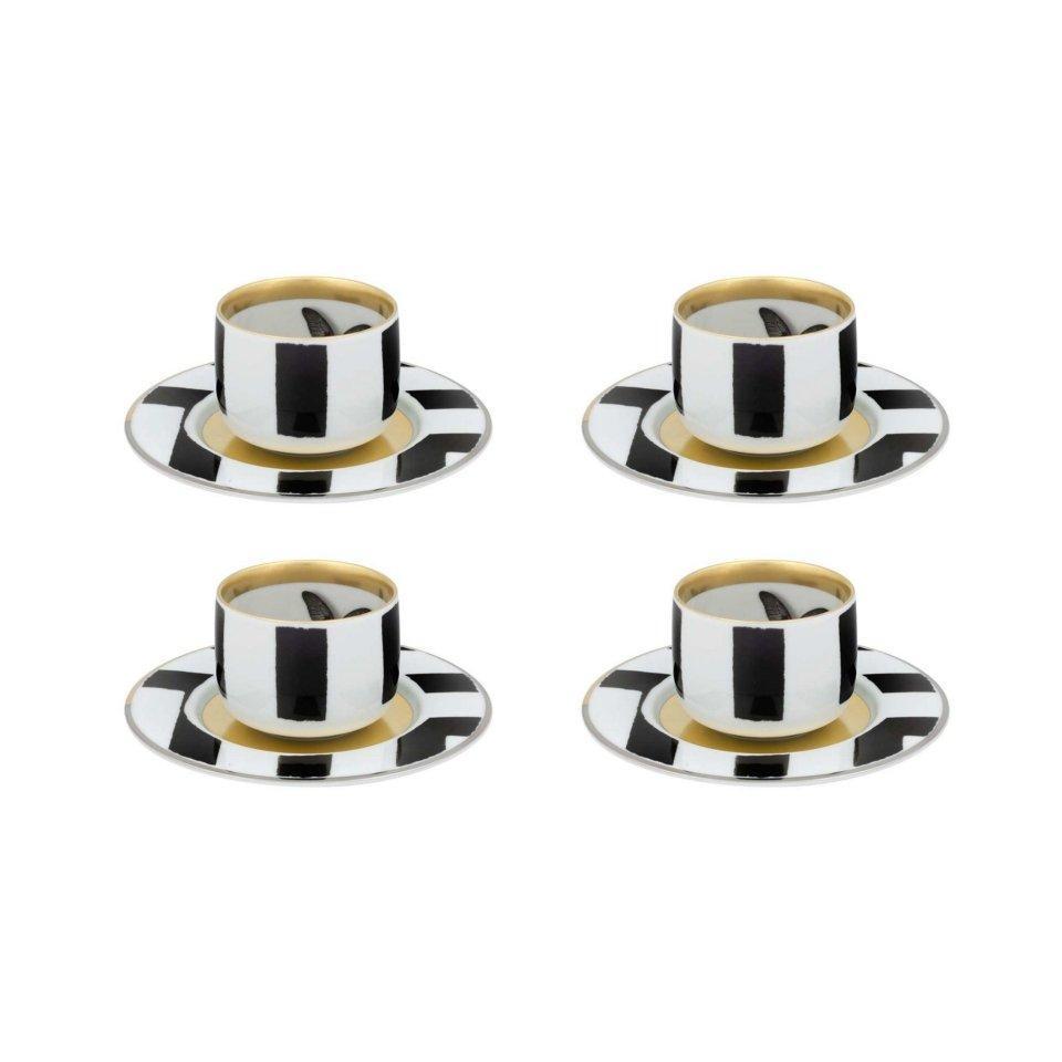 Christian Lacroix Sol Y Sombra Espresso Cup & Saucer, Set of 4